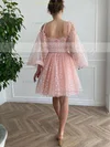 A-line Sweetheart Tulle Knee-length Homecoming Dresses #Favs020111478