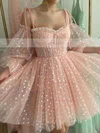A-line Sweetheart Tulle Knee-length Homecoming Dresses #Favs020111478
