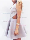 A-line V-neck Stretch Crepe Short/Mini Homecoming Dresses #Favs020111519