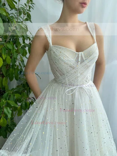 A-line Sweetheart Tulle Tea-length Homecoming Dresses With Pockets #Favs020111543