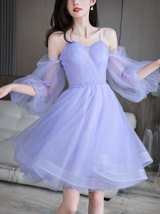 A-line Off-the-shoulder Tulle Knee-length Homecoming Dresses #Favs020111544 A-line Off-the-shoulder Tulle Knee-length Homecoming Dresses #Favs020111544
