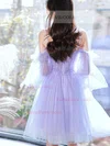 A-line Off-the-shoulder Tulle Knee-length Homecoming Dresses #Favs020111544