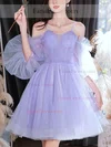 A-line Off-the-shoulder Tulle Knee-length Homecoming Dresses #Favs020111544