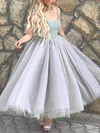 Princess Square Neckline Tulle Glitter Ankle-length Homecoming Dresses #Favs020111576