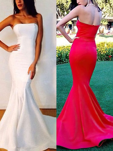 Trumpet/Mermaid Strapless Stretch Crepe Sweep Train Prom Dresses #Favs02016264