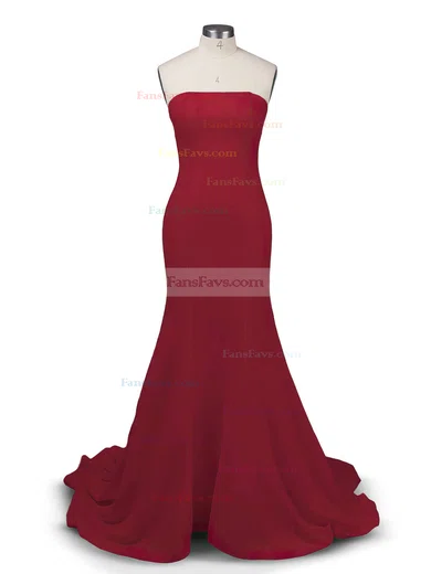 Trumpet/Mermaid Strapless Stretch Crepe Sweep Train Prom Dresses #Favs02016264
