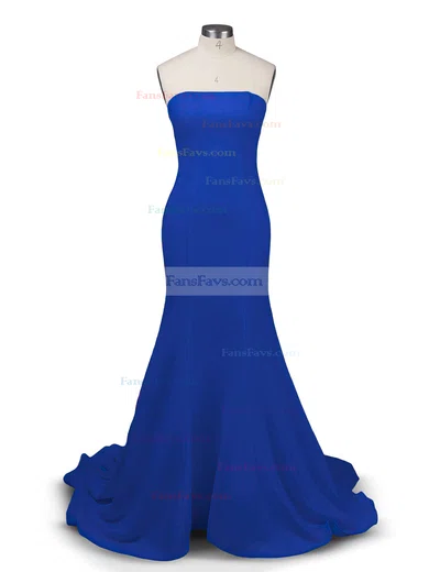Trumpet/Mermaid Strapless Stretch Crepe Sweep Train Prom Dresses #Favs02016264