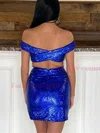 Sheath/Column Off-the-shoulder Sequined Short/Mini Homecoming Dresses #Favs020111588