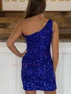 Sheath/Column One Shoulder Sequined Short/Mini Homecoming Dresses #Favs020111589