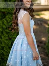 A-line Scoop Neck Tulle Knee-length Homecoming Dresses #Favs020111598