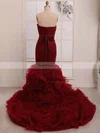 Trumpet/Mermaid Sweetheart Organza Sweep Train Sashes / Ribbons Prom Dresses #Favs020104342