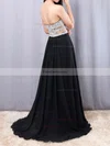 A-line Sweetheart Chiffon Floor-length Beading Prom Dresses #Favs02016065