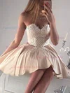 A-line Sweetheart Stretch Crepe Short/Mini Homecoming Dresses With Lace #Favs020111669