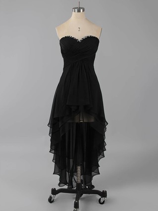 Empire Sweetheart Chiffon Asymmetrical Beading Short Prom Dresses #Favs02042216 Empire Sweetheart Chiffon Asymmetrical Beading Short Prom Dresses #Favs02042216