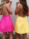 A-line Scoop Neck Satin Short/Mini Homecoming Dresses With Pockets #Favs020111708