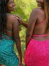 Sheath/Column V-neck Sequined Short/Mini Homecoming Dresses With Sashes / Ribbons #Favs020111719