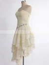 A-line Sweetheart Chiffon Asymmetrical Beading High Low Beautiful Short Prom Dresses #Favs020103611