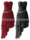 A-line Sweetheart Chiffon Asymmetrical Beading High Low Beautiful Short Prom Dresses #Favs020103611