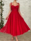 A-line Sweetheart Lace Tulle Ankle-length Homecoming Dresses With Buttons #Favs020111768