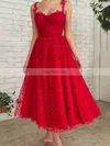 A-line Sweetheart Lace Tulle Ankle-length Homecoming Dresses With Buttons #Favs020111768