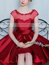 Princess Scoop Neck Satin Asymmetrical Beading Prom Dresses #Favs020103133