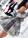 A-line Off-the-shoulder Lace Tulle Short/Mini Homecoming Dresses With Appliques Lace #Favs020111769