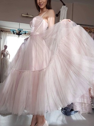 A-line Sweetheart Tulle Ankle-length Homecoming Dresses #Favs020111771