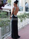 Trumpet/Mermaid Scoop Neck Jersey Sweep Train Crystal Detailing Prom Dresses #Favs02016327
