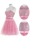 Princess Sweetheart Tulle Sequined Short/Mini Sashes / Ribbons Prom Dresses #Favs020103249