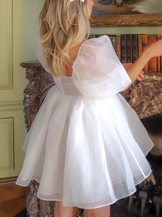 A-line Square Neckline Organza Short/Mini Homecoming Dresses #Favs020111801