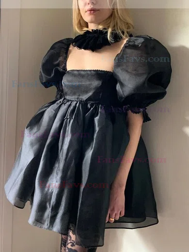 A-line Square Neckline Organza Short/Mini Homecoming Dresses #Favs020111801