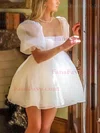 A-line Square Neckline Organza Short/Mini Homecoming Dresses #Favs020111801