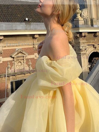 A-line Off-the-shoulder Organza Short/Mini Homecoming Dresses #Favs020111802