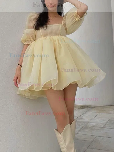 A-line Off-the-shoulder Organza Short/Mini Homecoming Dresses #Favs020111802