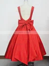 Ball Gown Square Neckline Satin Tea-length Bow Short Prom Dresses #Favs020104134