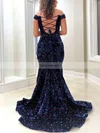 Trumpet/Mermaid Off-the-shoulder Sequined Sweep Train Prom Dresses #Favs020111832