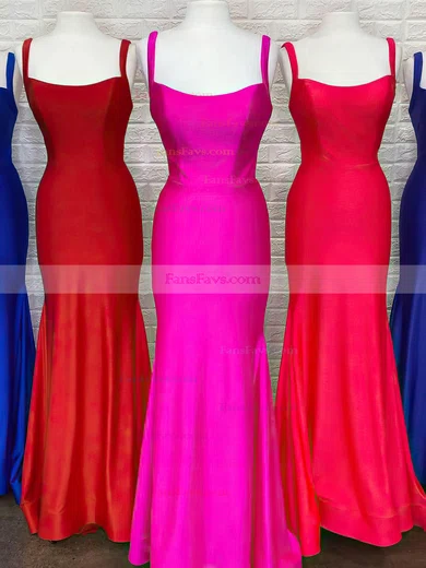 Trumpet/Mermaid Scoop Neck Jersey Sweep Train Prom Dresses #Favs020111853