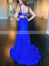 Trumpet/Mermaid Scoop Neck Jersey Sweep Train Prom Dresses #Favs020111853