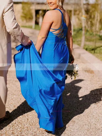 Trumpet/Mermaid One Shoulder Stretch Crepe Sweep Train Prom Dresses With Split Front #Favs020111889