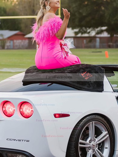 Trumpet/Mermaid Off-the-shoulder Stretch Crepe Sweep Train Prom Dresses With Feathers / Fur #Favs020111934