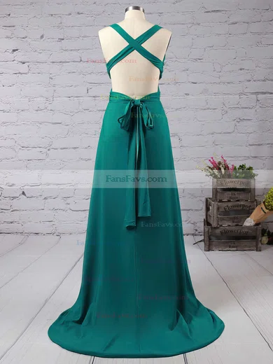 Sheath/Column V-neck Silk-like Satin Floor-length Sashes / Ribbons Prom Dresses #Favs02018713