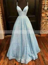 Princess V-neck Sequined Floor-length Prom Dresses With Pockets #Favs020112371
