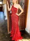 Trumpet/Mermaid One Shoulder Sequined Floor-length Prom Dresses #Favs020112411