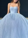 A-line V-neck Glitter Sweep Train Prom Dresses #Favs020112412