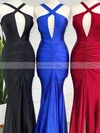 Trumpet/Mermaid V-neck Jersey Floor-length Prom Dresses With Split Front #Favs020112417