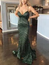 Trumpet/Mermaid V-neck Sequined Sweep Train Prom Dresses #Favs020112612