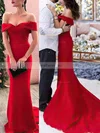 Trumpet/Mermaid Off-the-shoulder Stretch Crepe Sweep Train Prom Dresses #Favs020112634