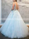 Princess V-neck Tulle Lace Floor-length Prom Dresses With Flower(s) #Favs020112911