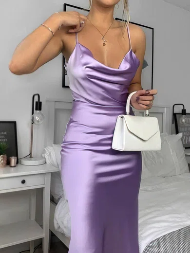 Sheath/Column Cowl Neck Silk-like Satin Floor-length Prom Dresses #Favs020113051