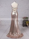 Trumpet/Mermaid V-neck Sequined Sweep Train Beading Prom Dresses #Favs02016911